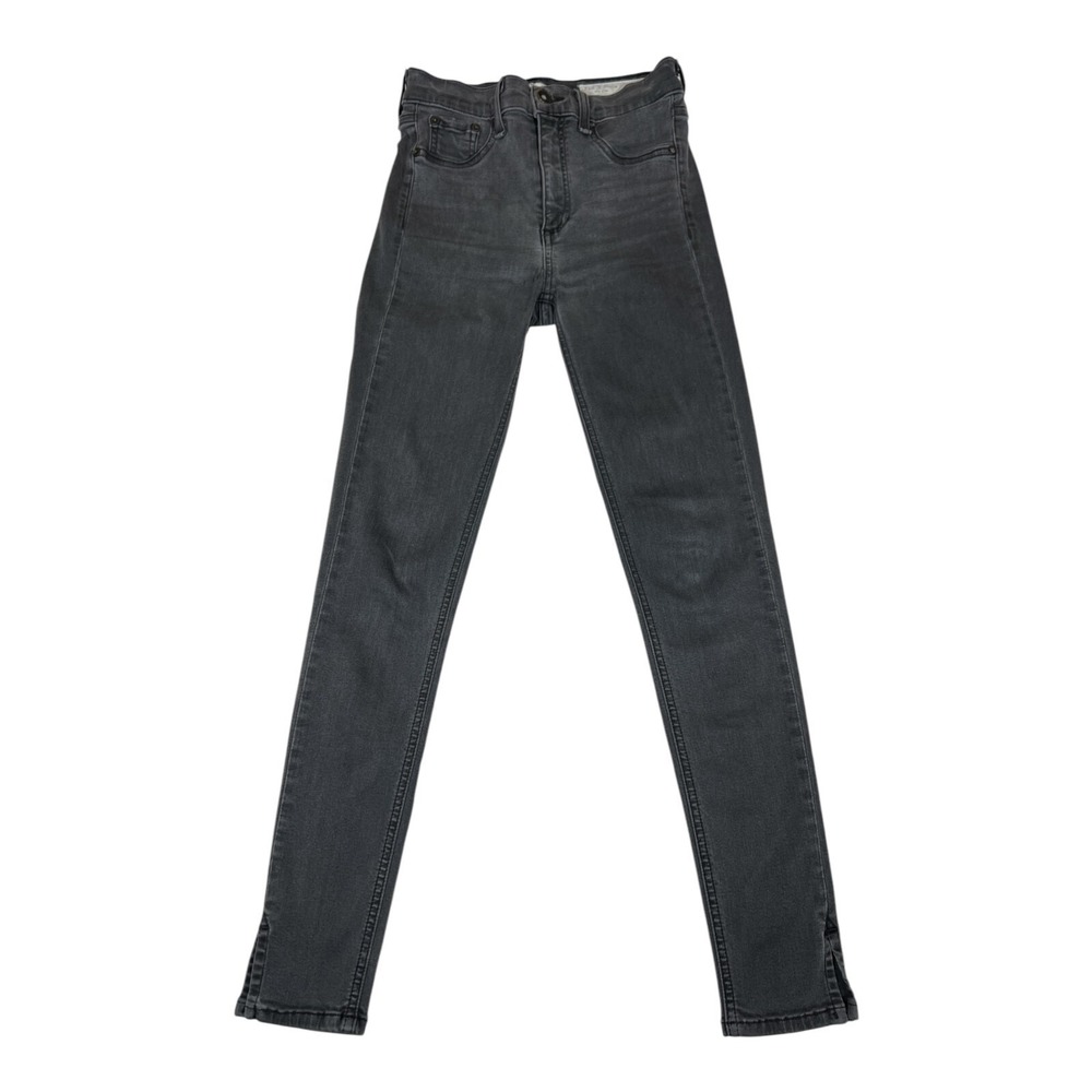 Rag‎ & Bone High Rise Ankle Skinny Jeans Women's 25 Black Stretch Denim